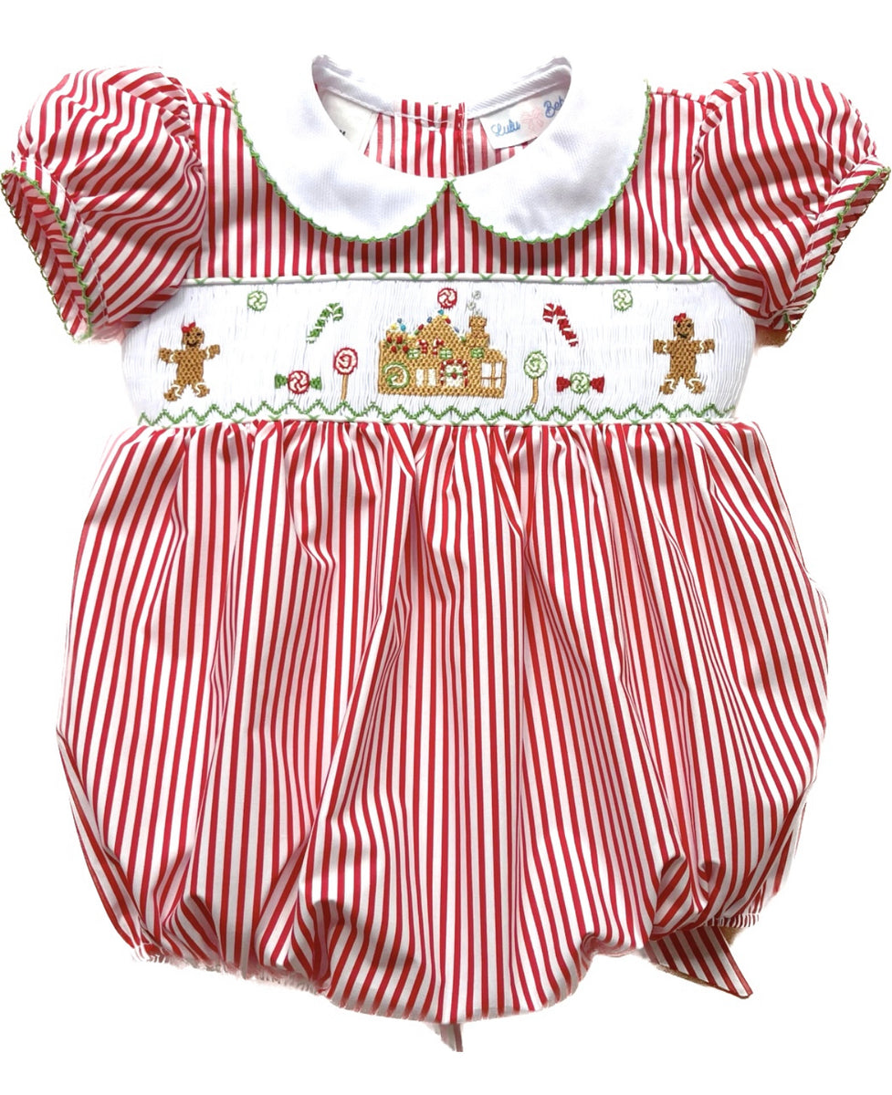 Luli & Me Baby Girls Light Blue Bubble - Smocked Cherry Cherries main image 0