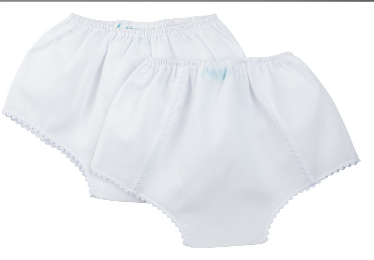White Pique Diaper Cover White Trim main image 1