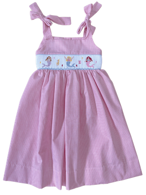 MERMAID SMOCKED DRESS WITH STRAPS