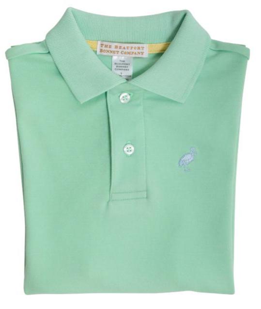Prim and Proper Polo - SS - Seaside Sunny Yellow w/ Grenada Green Stork Pima main image 1