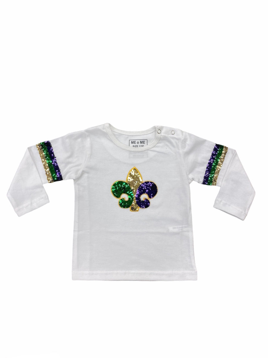 MARDI GRAS SEQUIN FLEUR DE LIS SHIRT MiMi Kids