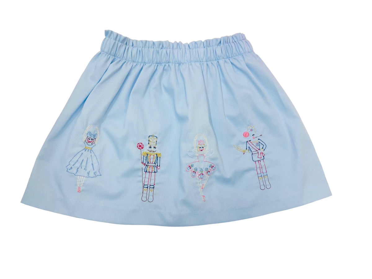 LuLu BeBe Girls Blue Puff Sleeve Top - Sequin Christmas Nutcrackers main image 1