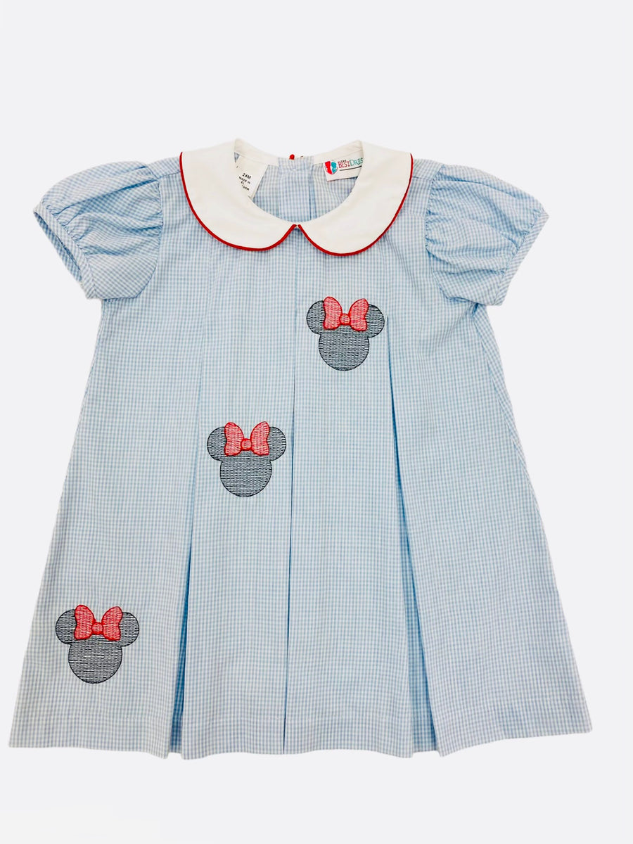 MICKEY EMBROIDERED BLUE DRESS – MiMi Kids