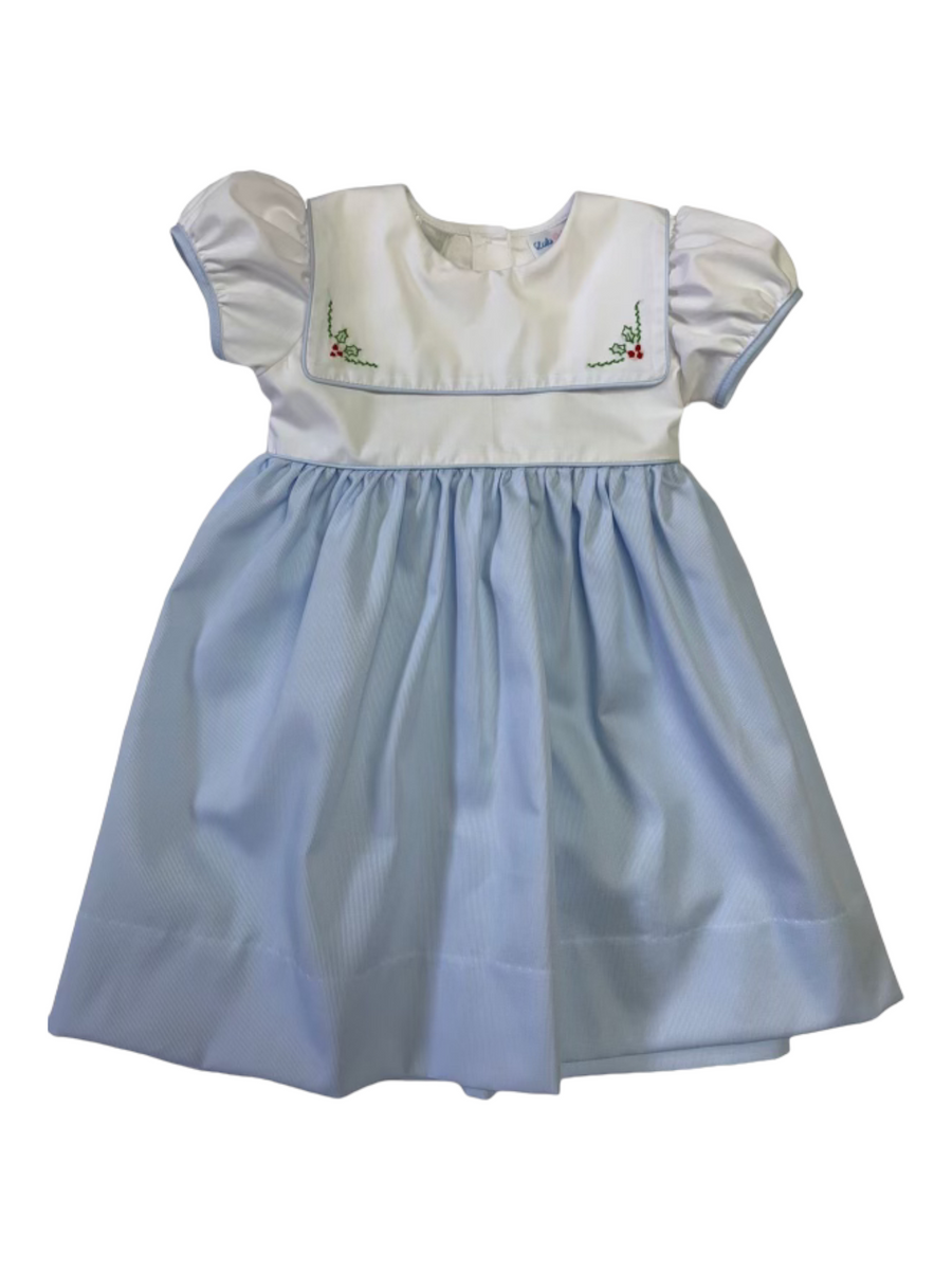 HOLLY EMBROIDERED SQUARE COLLAR DRESS – MiMi Kids