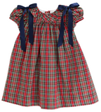 TARTAN WITH NAVY CORDUROY DRESS - FLOAT