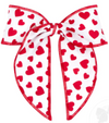 MEDIUM RED HEART PRINTED BOWTIE WITH TWISTED WRAP AND WHIMSY TAILS