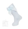 KNEE HIGH SOCK WITH GROSGRAIN BOW - SKYBLUE