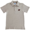 EMBROIDERED KNIT MICROSTRIPE POLO - FOOTBALL ON KHAKI