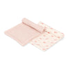 BUNNY AND PINK WAVE SWADDLE SET