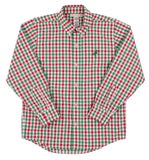 DEAN'S LIST DRESS SHIRT - RICHMOND RED AND KIAWAH KELLY GREEN GINGHAM