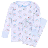 SANTA BABY LONG PAJAMAS - LIGHT BLUE