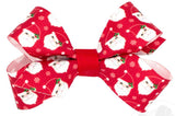 MINI HOLIDAY-THEMED RED SANTA PRINTED HAIR BOW