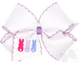 KING BOW WITH MOONSTITCH EDGE AND BUNNY PEEPS EMBROIDERY