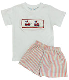 PATRIOTIC WAGON SMOCKED SHORT SET