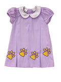 PETER PAN COLLAR EMBROIDERED PAW DRESS