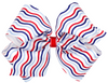 MEDIUM PATRIOTIC STRIPE PRINT BOW