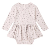 POINTELLE SKIRTED BODYSUIT - HEART DITSY