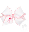 KING PINK BUNNY EMBROIDERED GROSGRAIN BOW