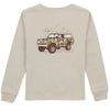 BOYS LONG SLEEVED SHIRT - CAMO TRUCK ON LINEN TAN
