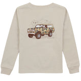 BOYS LONG SLEEVED SHIRT - CAMO TRUCK ON LINEN TAN
