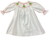 CHRISTMAS TREE KNIT SMOCKED BISHOP DRESS