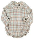 LONG SLEEVE BRENTLEY BUBBLE - HENRY CLAY HOUNDSTOOTH (EDISTO EGG BLUE)