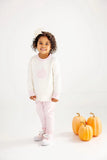 CASSIDY COMFY CREWNECK - PALMETTO PEARL WITH PALM BEACH PINK AND PUMPKIN APPLIQUE