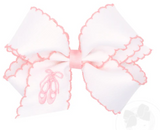 MEDIUM BALLET SLIPPERS EMBROIDERED MOONSTITCH BOW