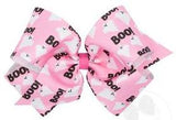 KING HALLOWEEN - THEMED PINK BOO GHOST PRINTED GROSGRAIN HAIR BOW