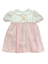 PETIT AMI DRESS WITH REMOVABLE EMBROIDERED BUNNY BIB