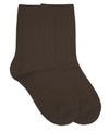 COTTON RIB CREW 1 PAIR - CHOCOLATE
