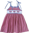 FLAG SMOCKED SPAGHETTI STRAP DRESS