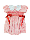 LULU BEBE CRANBERRIES SMOCKED WAIST BUBBLE WITH COLLAR