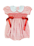 LULU BEBE CRANBERRIES SMOCKED WAIST BUBBLE WITH COLLAR