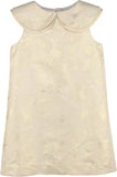 SLEEVELESS GOLDEN FLOWERS A-LINE DRESS