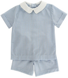 LIGHT BLUE CHECK - DRESSY SHORT SET