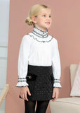 GIRLS BLACK DIAMOND- QUILTED SEQUIN SKIRT