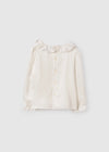 MICRO-DOT PATTERN BLOUSE- WHITE AND GOLD
