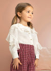 GIRLS WHITE CHIFFON RUFFLE BLOUSE