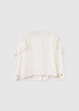 GIRLS WHITE CHIFFON RUFFLE BLOUSE