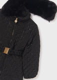 GIRLS BLACK DIAMOND- QUILTED SEQUIN COAT