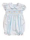 LULU BEBE AQUA SMOCKED WAIST RAINBOW BUBBLE