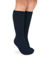 SMOOTH TOE COTTON KNEE HIGH SOCKS 1 PAIR SOCKS - WHITE OR NAVY