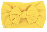 WIDE PANTYHOSE HEADBAND WITH KNOT - BRIGHT YELLOW