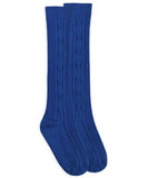 FASHION CABLE KNEE HIGH SOCKS 1 PAIR - COBALT