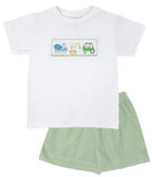 LULU BEBE SMOCKED TRUCKS SHORT SET
