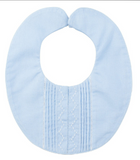 PINTUCKED BIB - WHITE AND BLUE