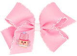 KING MOONSTITCH PINK NUTCRACKER EMBROIDERY HAIR BOW