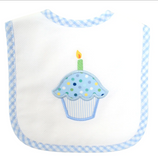 BLUE BIRTHDAY CUPCAKE BIB