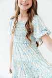 BUTTERCUP BLOOM SMOCKED RUFFLE DRESS